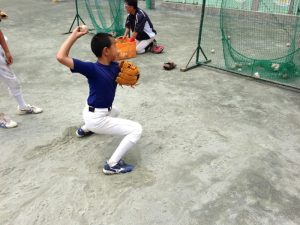 野球教室の守備練習