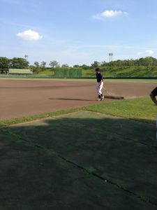 野球教室の守備練習